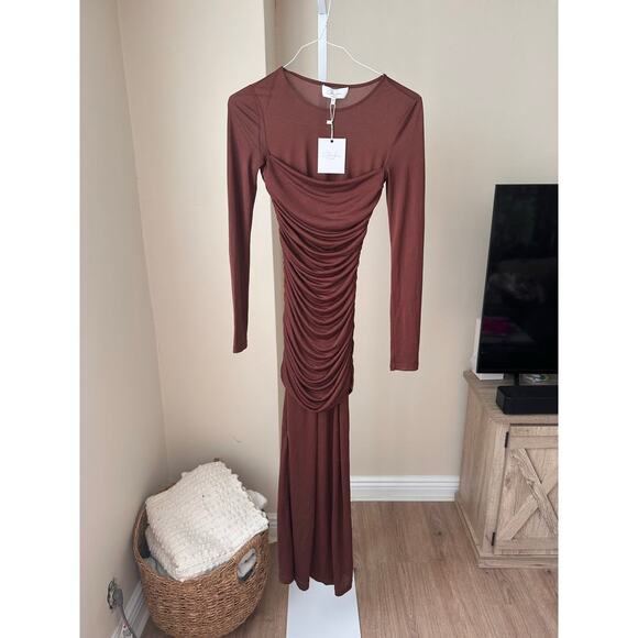 NWD L’Acadamie Alma Dress in Brown size XS - Picture 4 of 7